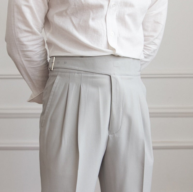 Trousers | High Waist | Pleated | Gurkha Closure