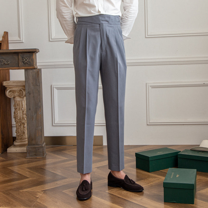Trousers | High Waist | Pleated | Gurkha Closure