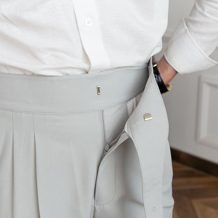 Trousers | High Waist | Pleated | Gurkha Closure