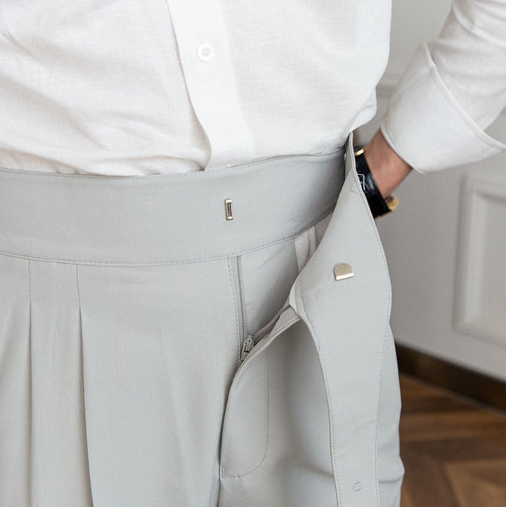 Trousers | High Waist | Pleated | Gurkha Closure