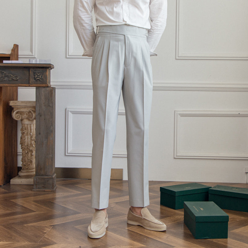 Trousers | High Waist | Pleated | Gurkha Closure