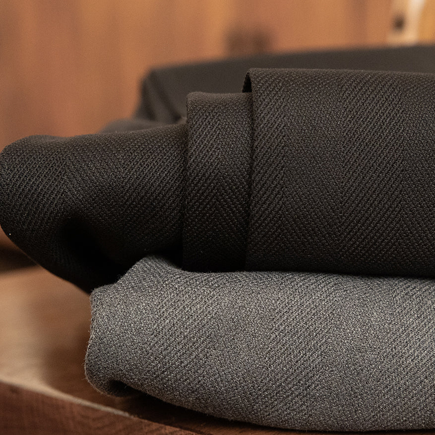 Trousers | High Waist | Pleated Wool | Herringbone Weave | Straight Fit