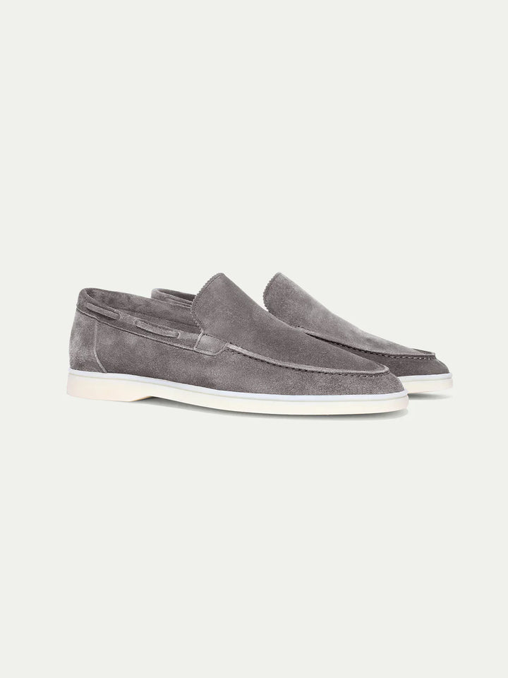 Suede Loafers | Grey Slip-On Summer Shoes