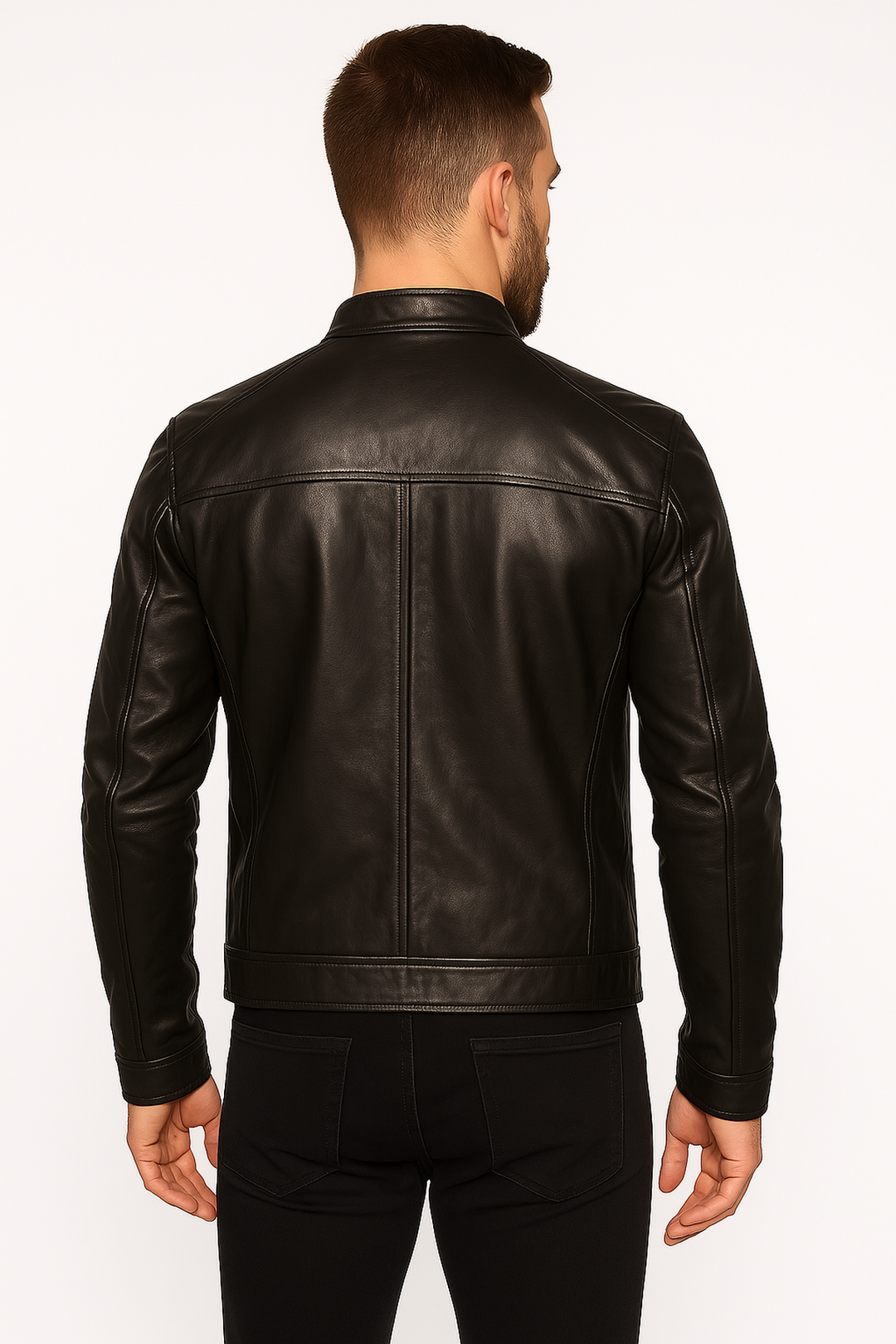 Biker Jacket | Faux Leather | Zip Closure | Stand Collar