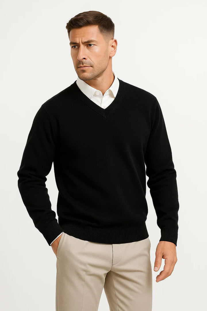 Men's V-Neck Sweater | Classic Knit | The Core Essentials