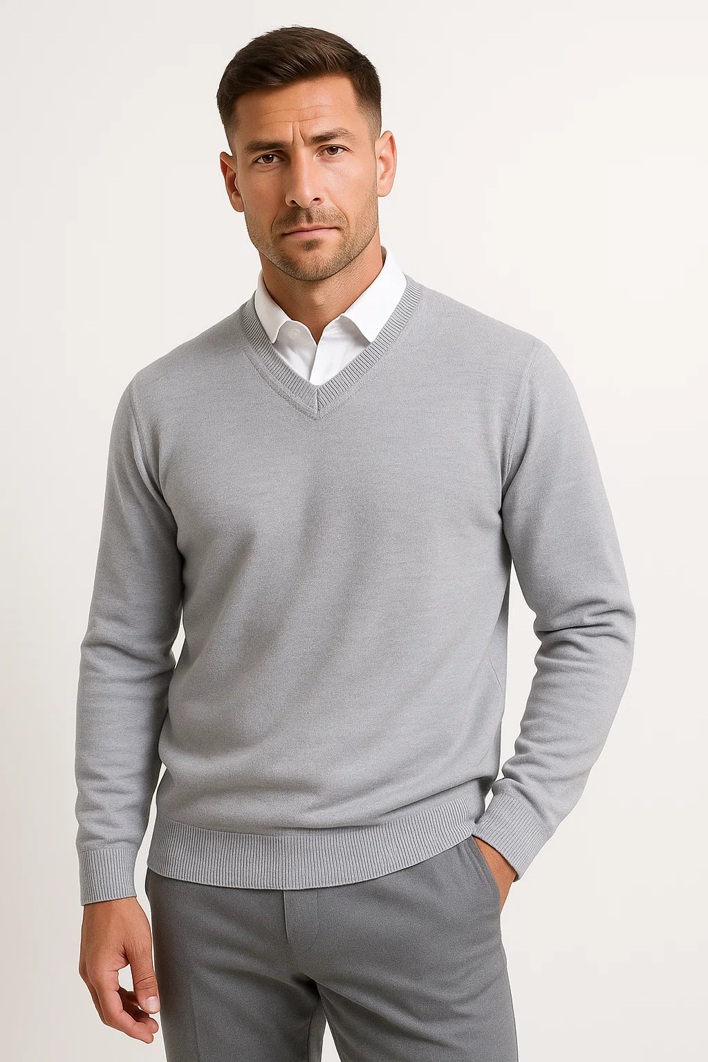 Men's V-Neck Sweater | Classic Knit | The Core Essentials