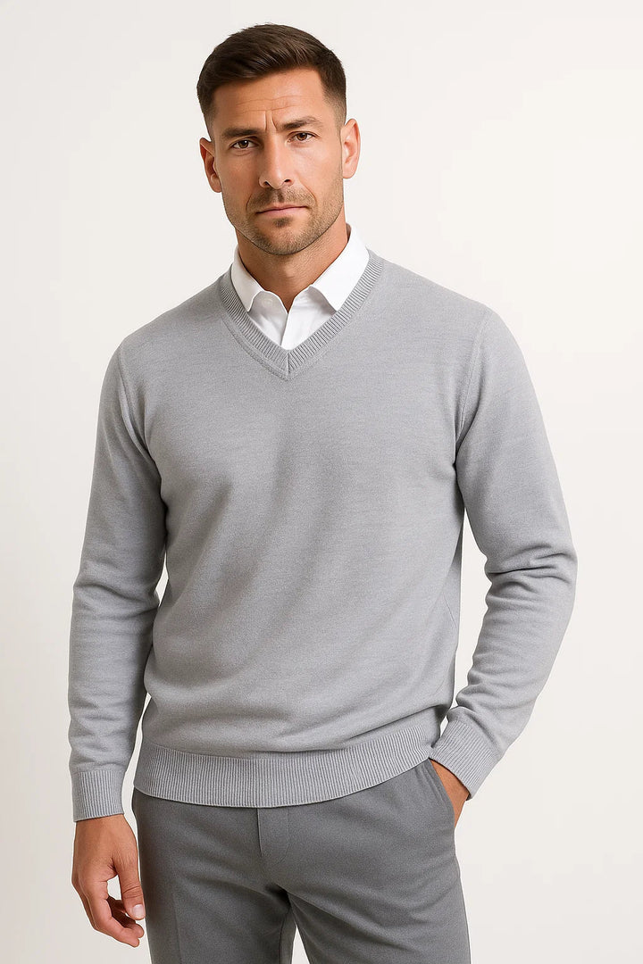 Men's V-Neck Sweater | Classic Knit | The Core Essentials