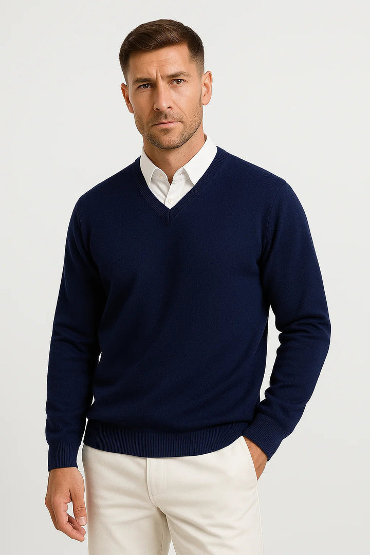 Men's V-Neck Sweater | Classic Knit | The Core Essentials