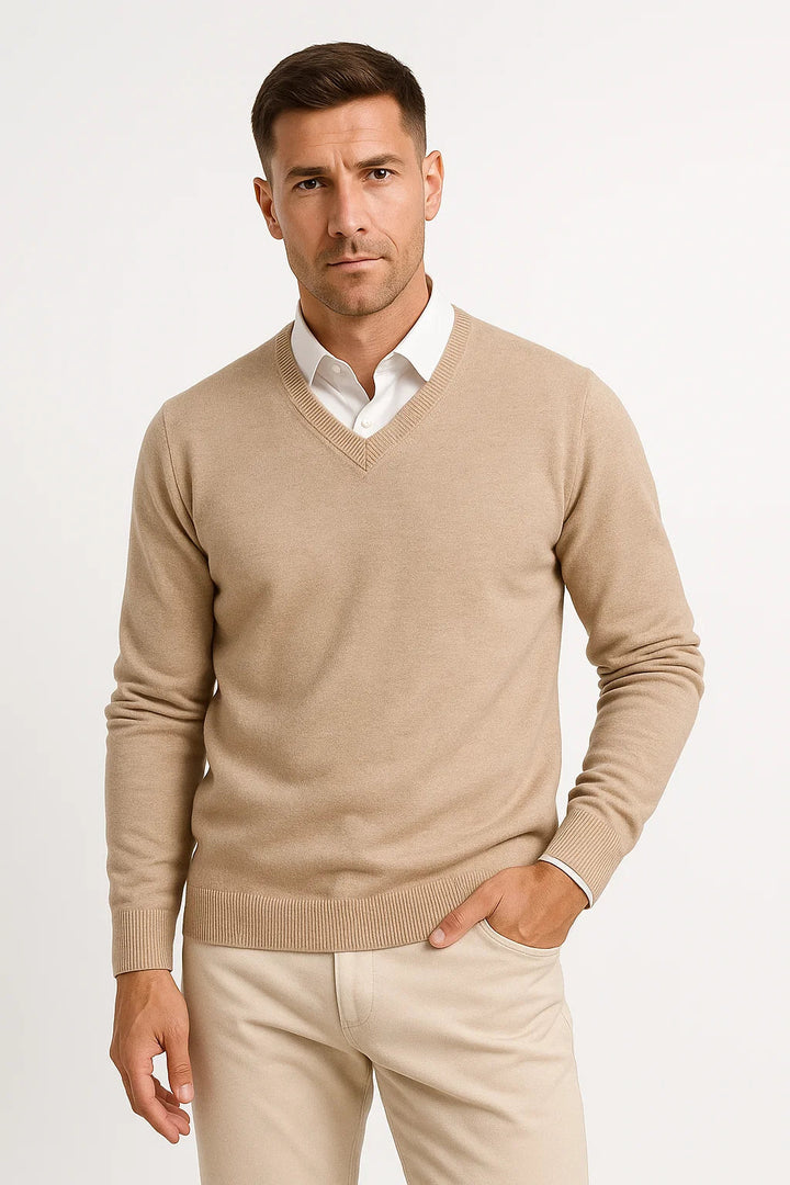 Men's V-Neck Sweater | Classic Knit | The Core Essentials