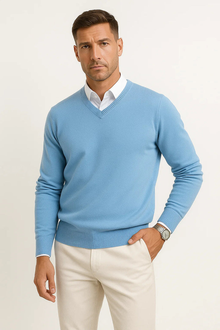 Men's V-Neck Sweater | Classic Knit | The Core Essentials