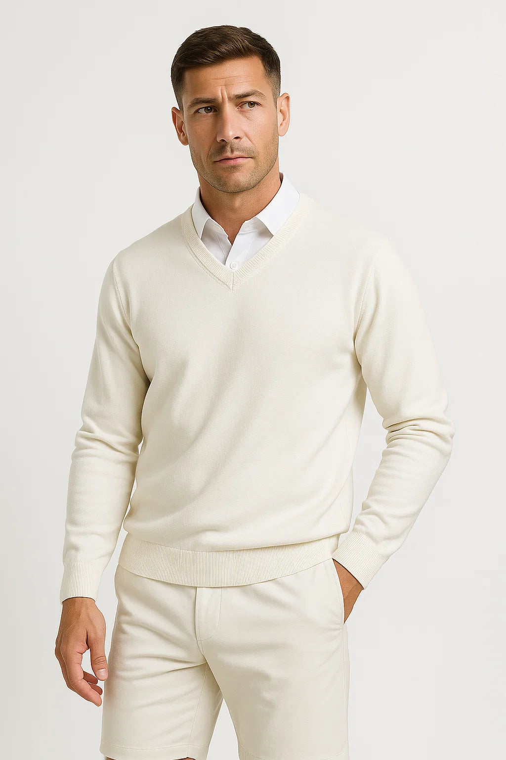 Men's V-Neck Sweater | Classic Knit | The Core Essentials
