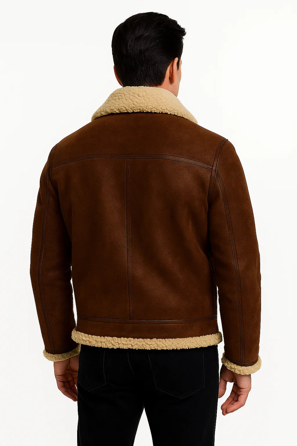 Shearling Leather Jacket | Brown Sheepskin Wool Lining