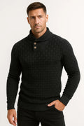 Knit Sweater | Shawl Collar | Button Detail