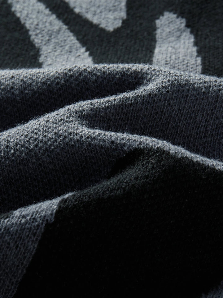 Knit Sweater | Abstract Pattern Crew Neck