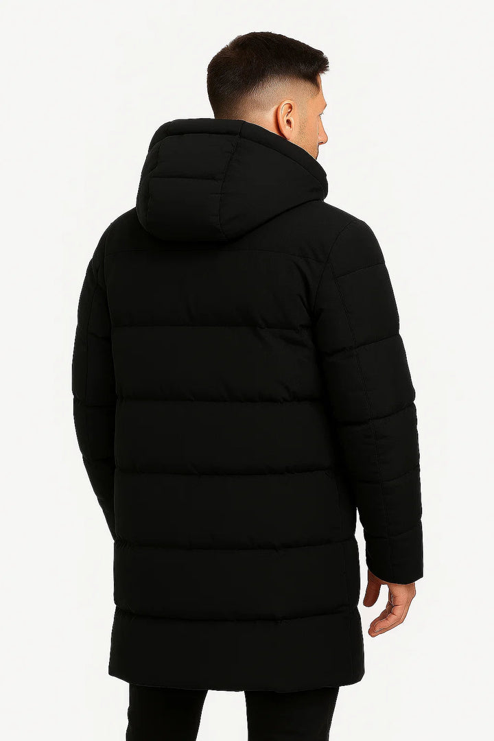 Winter Hooded Puffer Coat | Insulated Longline Design