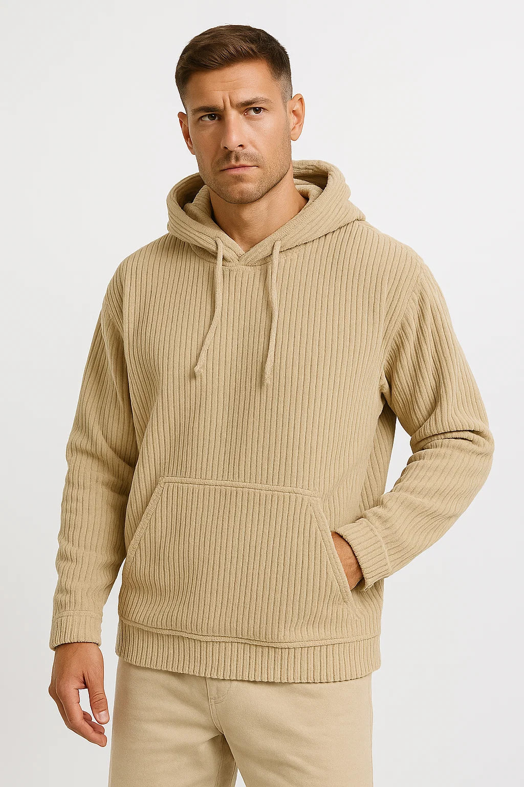 Hoodie | Corduroy, Relaxed Fit with Kangaroo Pocket