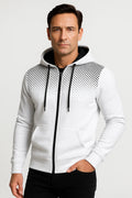 Zip Hoodie | Polka Print | Lightweight Fleece | Regular Fit