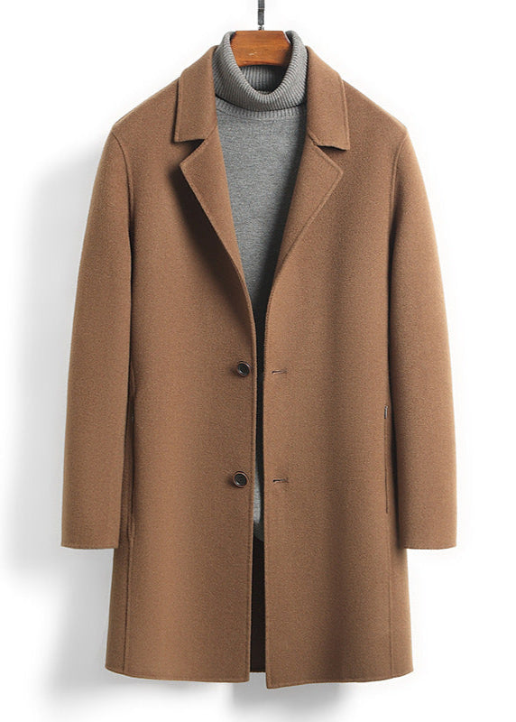 Overcoat | Wool Blend, Medium Length, Notch Lapel