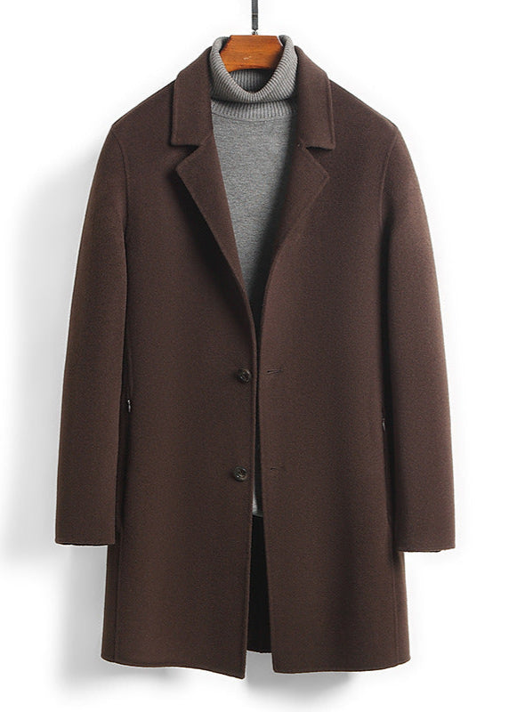 Overcoat | Wool Blend, Medium Length, Notch Lapel