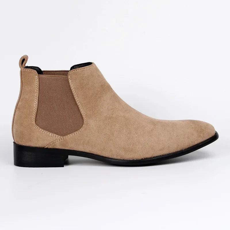Chelsea Boots | Faux Suede | Slip-On | Low Heel