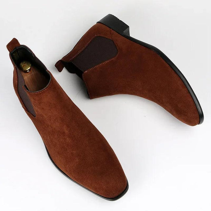 Chelsea Boots | Faux Suede | Slip-On | Low Heel