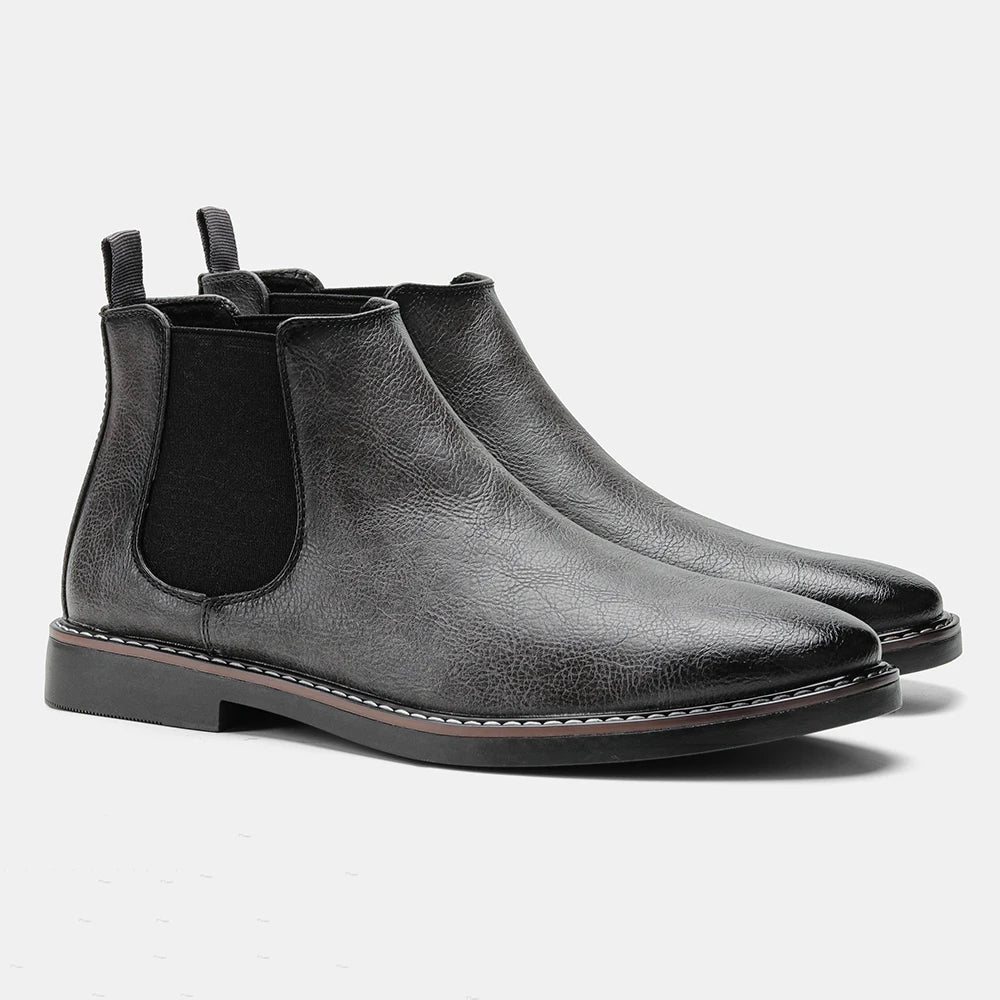 Chelsea Boots | Retro Slip-On | Synthetic Leather