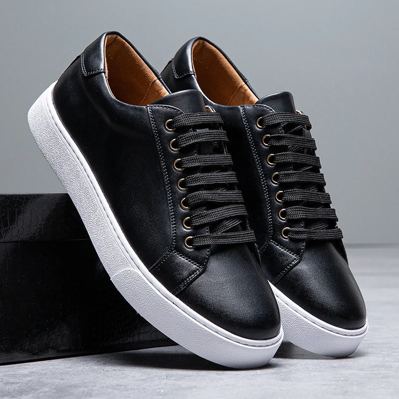 Leather Low-Top Sneakers | Contrast Sole | The Core Collection