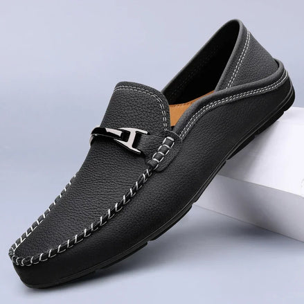 Full-Grain Cowhide Slip-On Loafers | Hand-Finished Upper