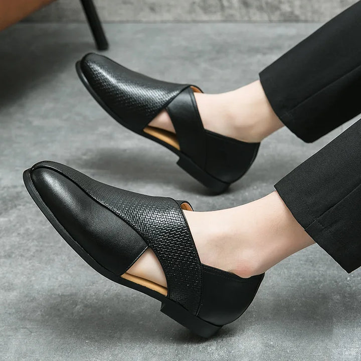 Loafers | Genuine Leather | Cross-Strap Detail | Slip-On