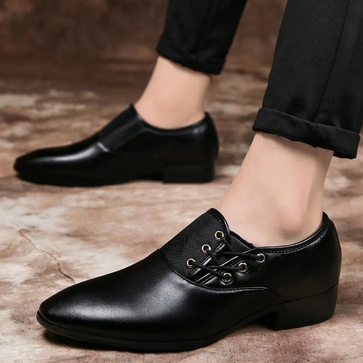 Oxford Dress Shoes | Polished PU Leather | Lace-Up