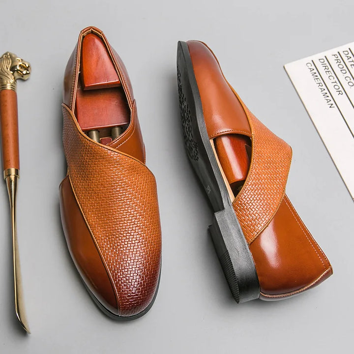 Loafers | Genuine Leather | Cross-Strap Detail | Slip-On