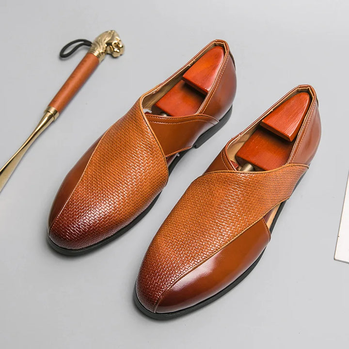 Loafers | Genuine Leather | Cross-Strap Detail | Slip-On