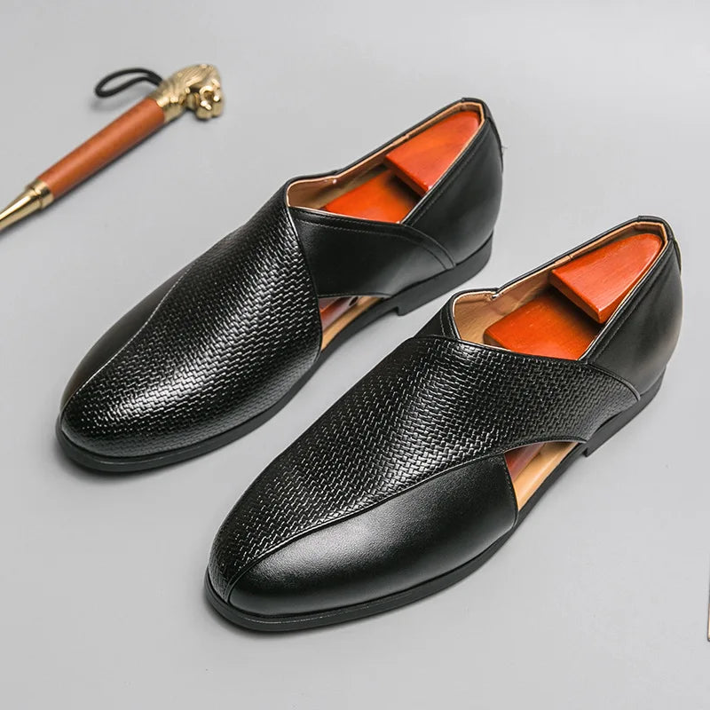 Loafers | Genuine Leather | Cross-Strap Detail | Slip-On