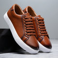 Leather Low-Top Sneakers | Contrast Sole | The Core Collection