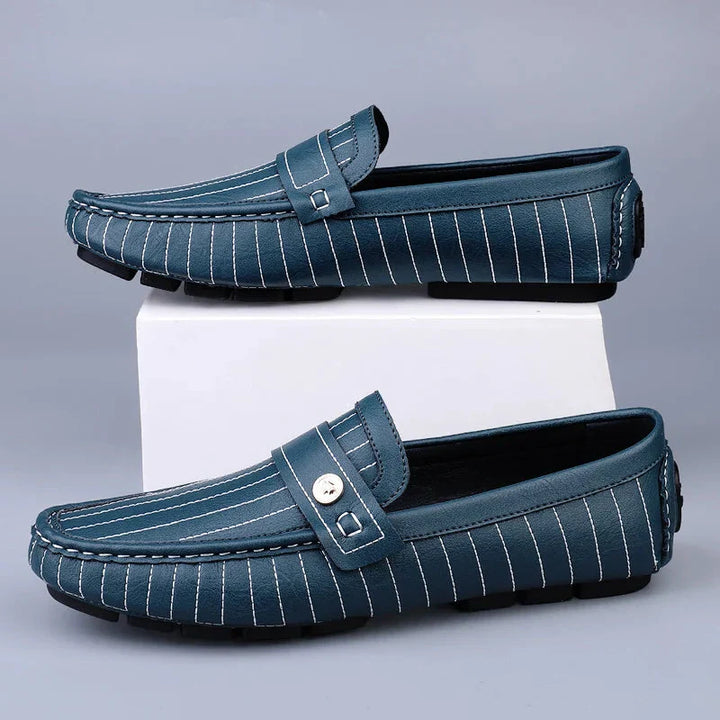 Leather Loafers | Pinstripe Detailing