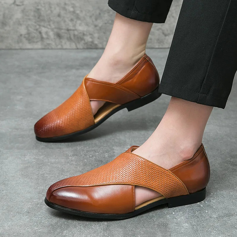 Loafers | Genuine Leather | Cross-Strap Detail | Slip-On