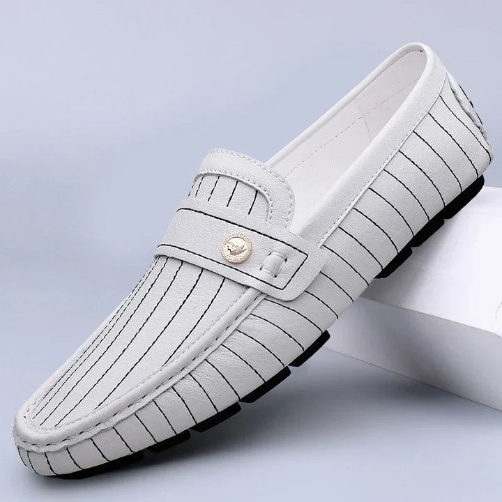 Leather Loafers | Pinstripe Detailing