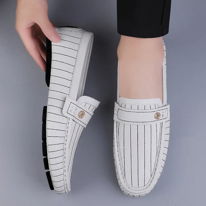Leather Loafers | Pinstripe Detailing