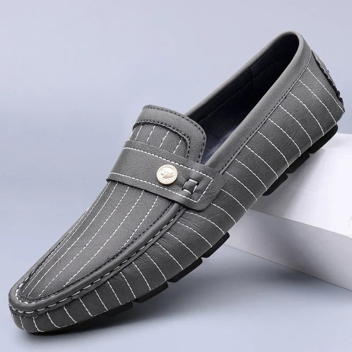 Leather Loafers | Pinstripe Detailing
