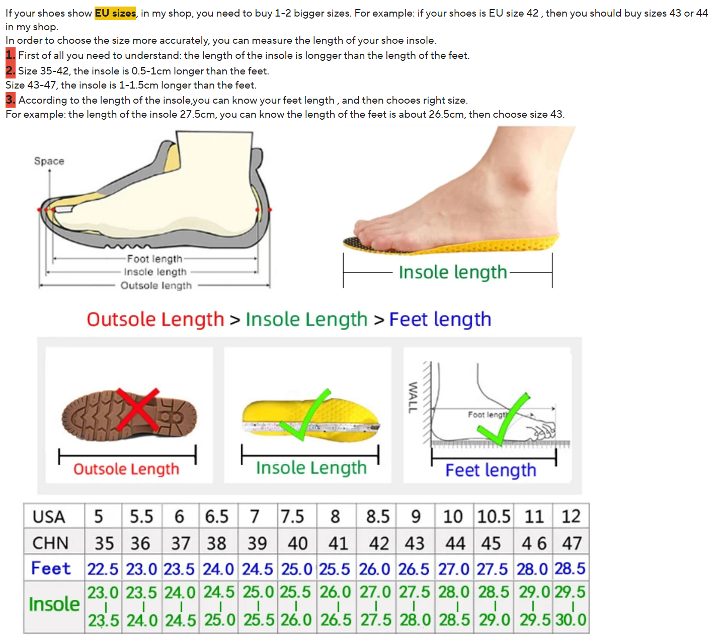 Leather Loafers | Pinstripe Detailing - Size Chart