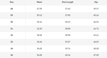Trousers | High Waist | Pleated | Straight Leg | The Core Collection - Size Chart