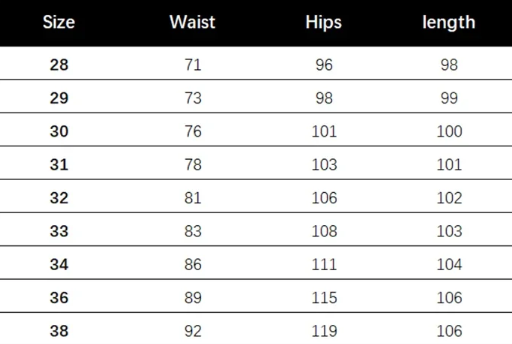 The Core Slim Fit Cotton Trousers | Lightweight | Zipper Fly - Size Chart