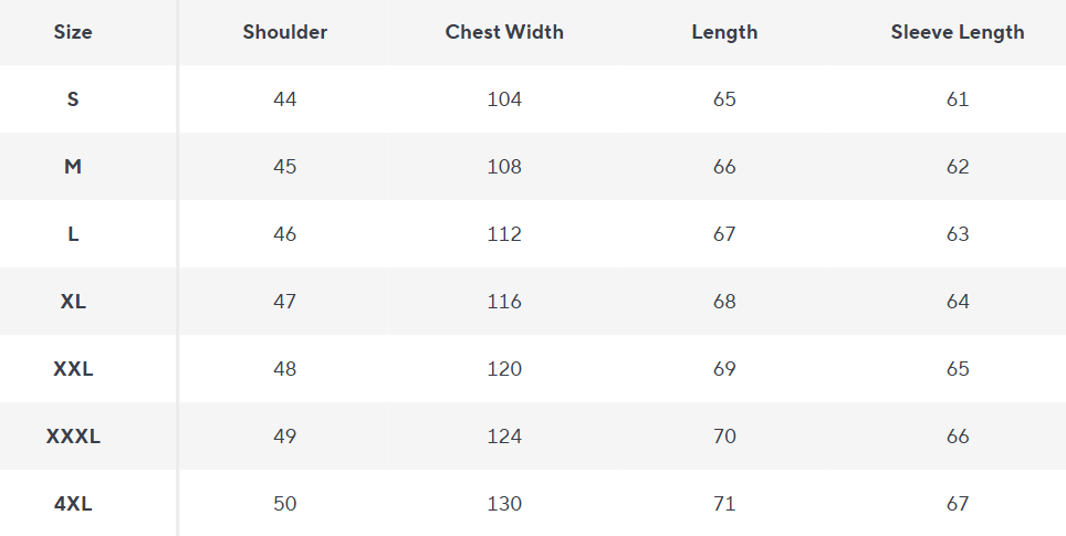 Shearling Leather Jacket | Brown Sheepskin Wool Lining - Size Chart