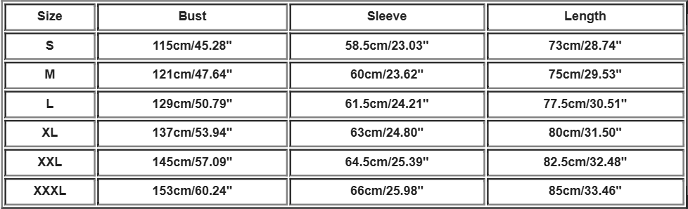 Overshirt Jacket | Wool-Blend | Structured Casual | Water-Resistant Finish - Size Chart