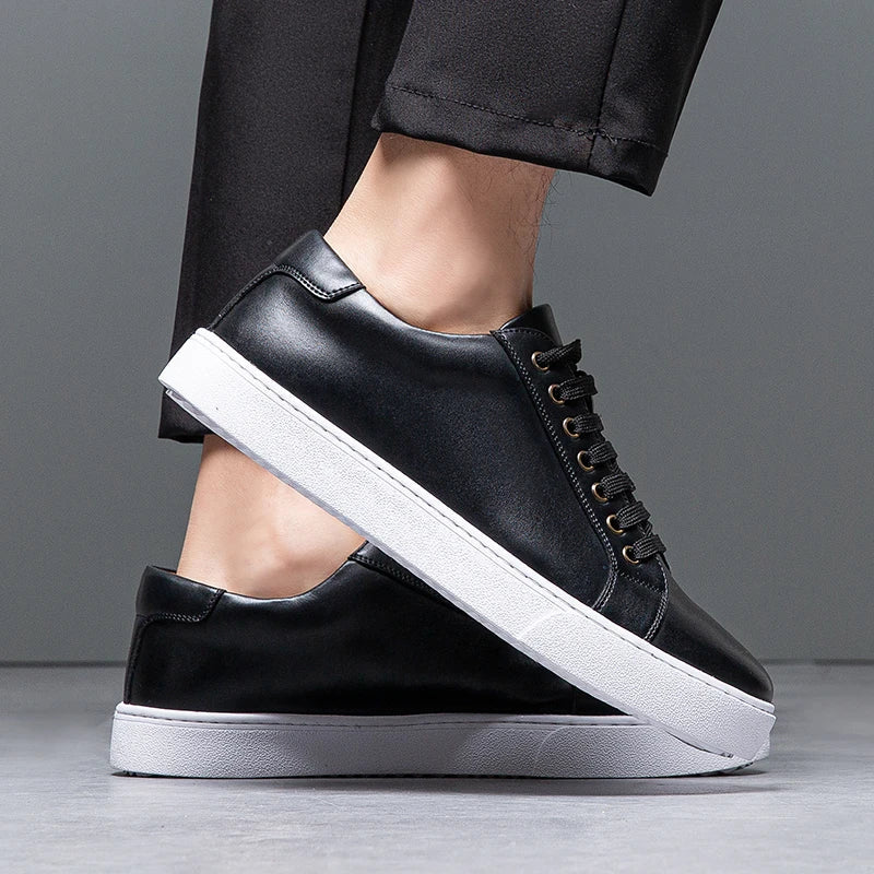 Leather Low-Top Sneakers | Contrast Sole | The Core Collection