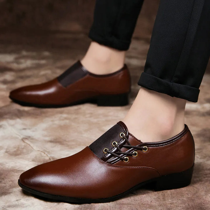 Oxford Dress Shoes | Polished PU Leather | Lace-Up