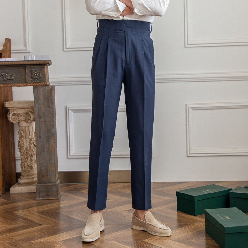 Trousers | High Waist | Pleated | Gurkha Closure