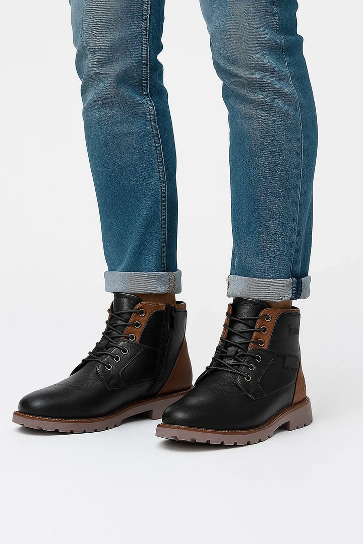 Men’s Ankle Boots | Side Zip | PU Leather Rugged Sole