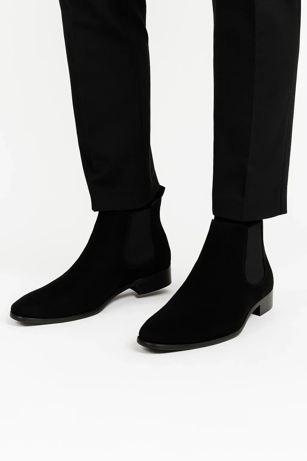 Chelsea Boots | Faux Suede | Slip-On | Low Heel