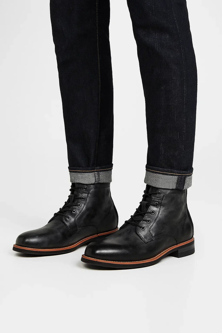 Men’s Lace-Up Ankle Boots | Leather Look | Durable Sole